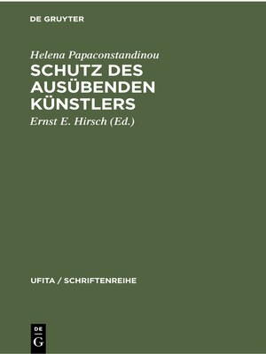 cover image of Schutz des Ausübenden Künstlers